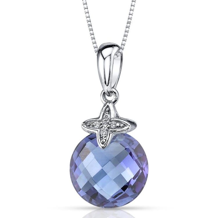 Zlatý náhrdelník s alexandritem a diamanty