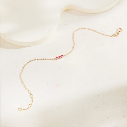 Minimalistický náramek s rubíny Joe