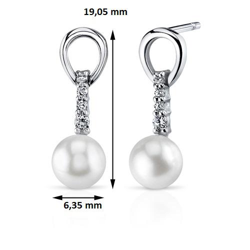 Stříbrné náušnice s perlami Drewia 9436