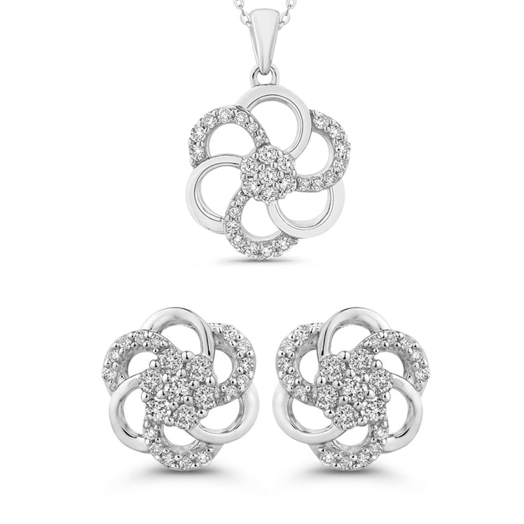 Zlatá kolekce šperků s diamantovými květy