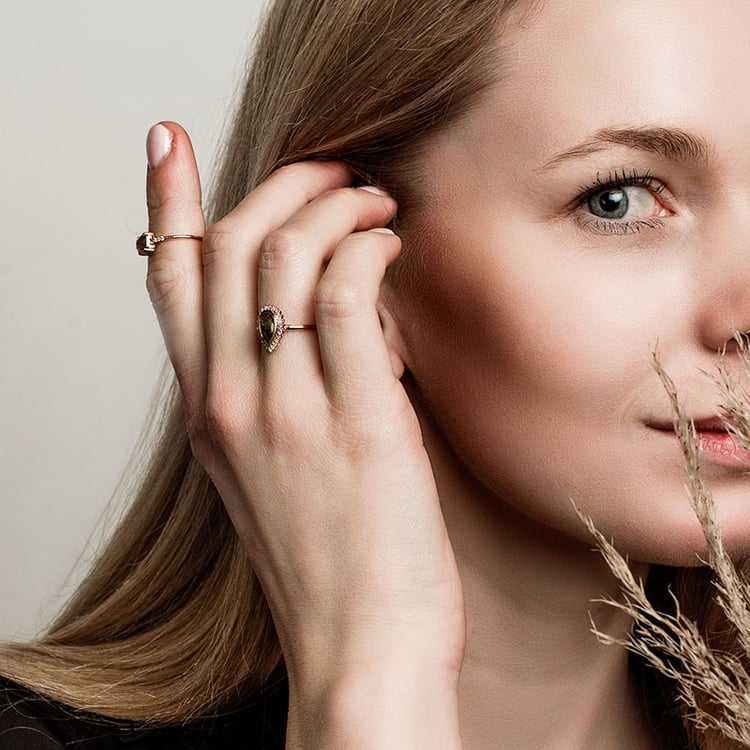 Prsten s pear salt and pepper diamantem a diamanty Danni 97059