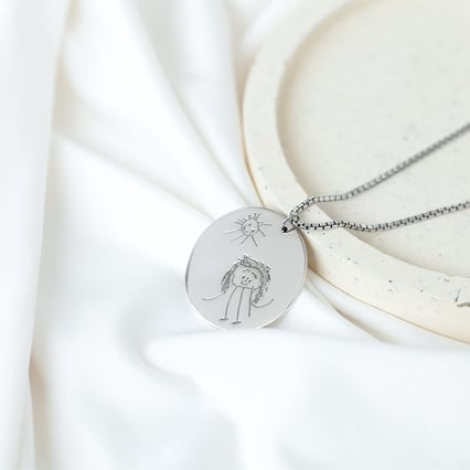 Personalizovaný stříbrný přívěsek s dětskou kresbou Drawing