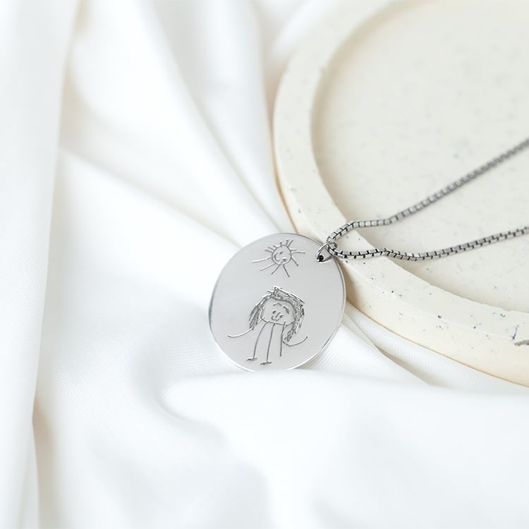 Personalizovaný stříbrný přívěsek s dětskou kresbou Drawing 131030