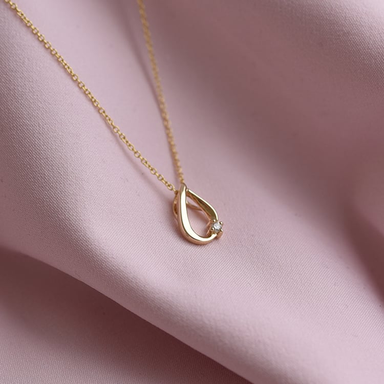 Zlatá kapka s diamantem 64442