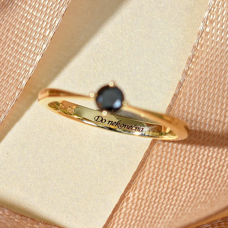 Zásnubní prsten s černým diamantem Sevati 133760