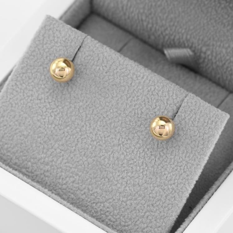 Zlaté náušnice 6mm kuličky Bendy 54180