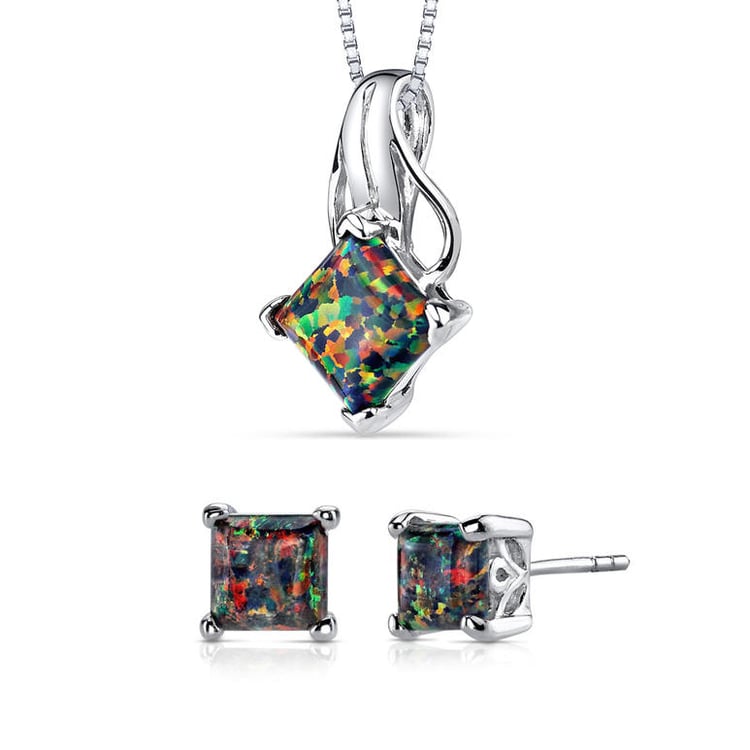 Stříbrná kolekce s černými opály Lavani