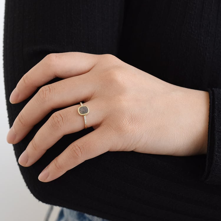 Prsten s emerald salt and pepper diamantem a diamanty 96413