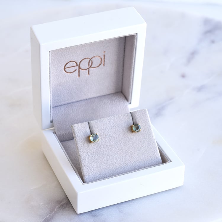 Pozlacené náušnice se zelenými safíry 86154