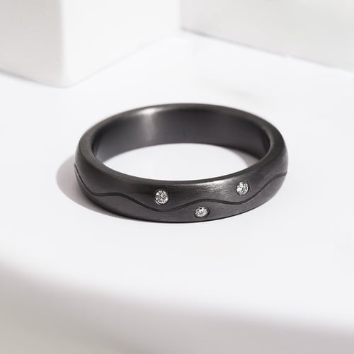 Tantalový prsten s diamanty Brodie