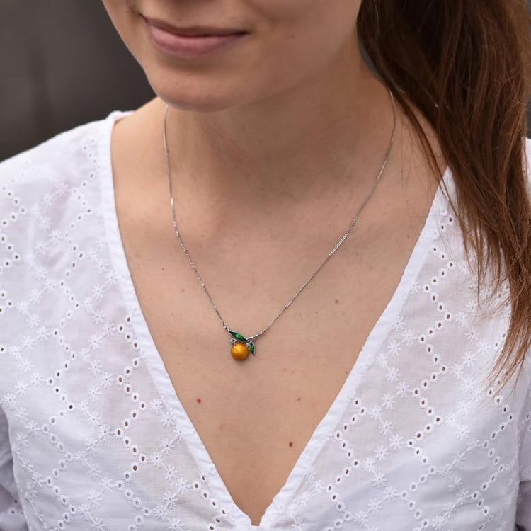 Diamantový náhrdelník s pomerančem 43524