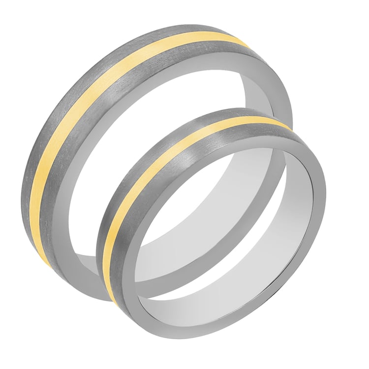 Snubní prsteny z titanu a zlata Houston 107377