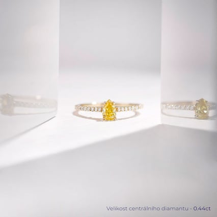 Zásnubní prsten s certifikovaným fancy yellow lab-grown diamantem Ernes