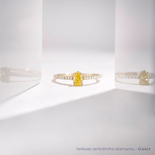 Zásnubní prsten s certifikovaným fancy yellow lab-grown diamantem Ernes