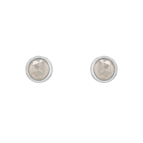 Minimalistické bezel náušnice se salt and pepper diamanty Tofine