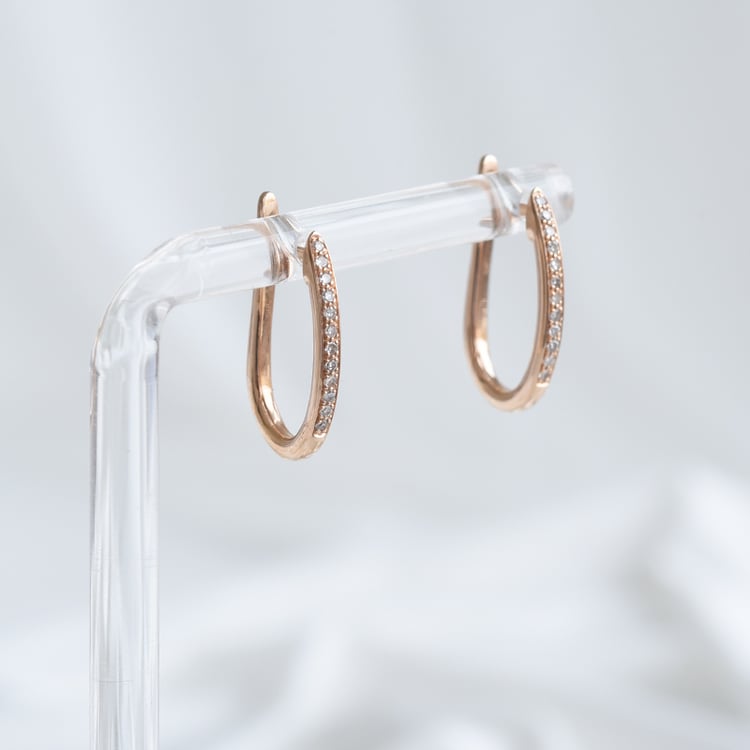 Náušnice s diamanty z růžového zlata 85868