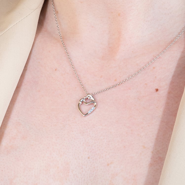 Stříbrný přívěsek matka a dítě s drahokamy dle vašeho výběru Eisa 136784