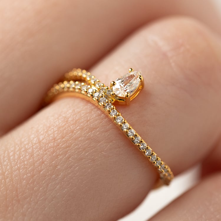 Atypický zásnubní prsten s diamanty Reptie 138635