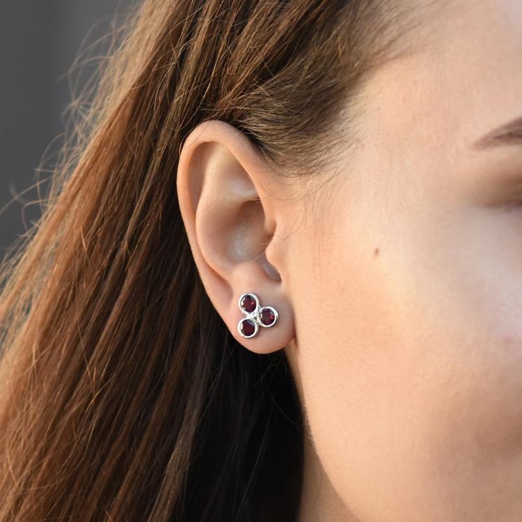 Napichovací náušnice rhodolity 49397