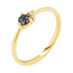 Jemný cluster prsten se salt and pepper diamantem Marine