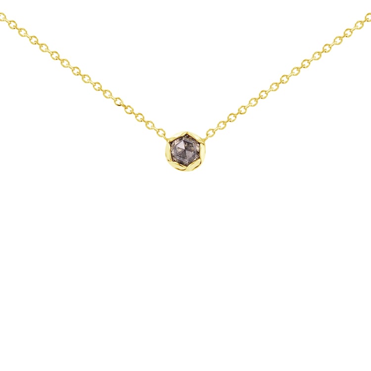 Minimalistický náhrdelník se salt and pepper diamantem Ameera