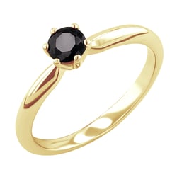 Zlatý zásnubní prsten s černým diamantem Mala