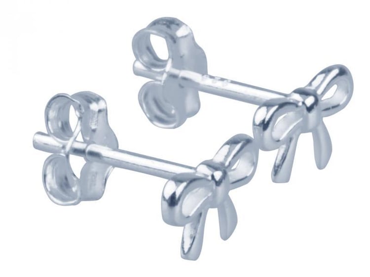 Stříbrné náušnice ve tvaru mašliček