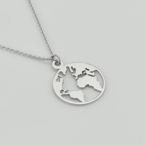 Platinový přívěsek s mapou světa World