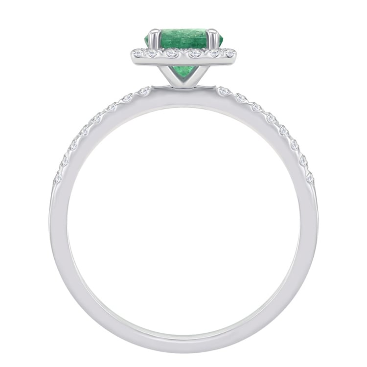 Smaragdový halo zásnubní prsten s diamanty Toppy 48632