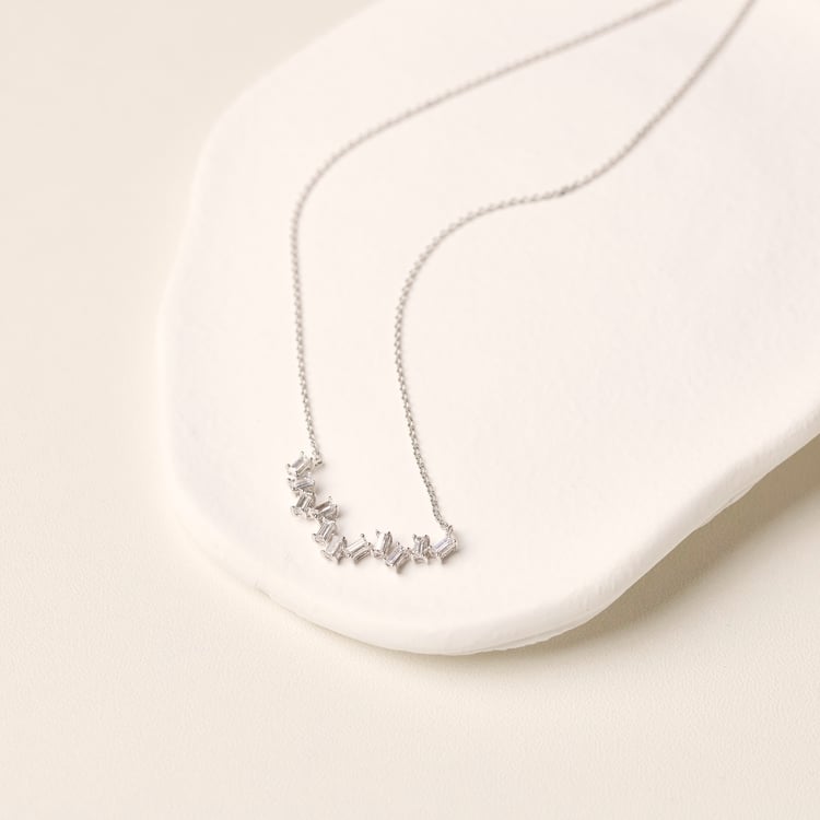 Moderní zlatý náhrdelník s baguette přírodními diamanty Parvati 165423