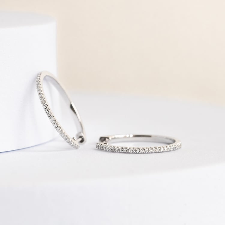 Zlaté kruhové náušnice s diamanty Boone 142301