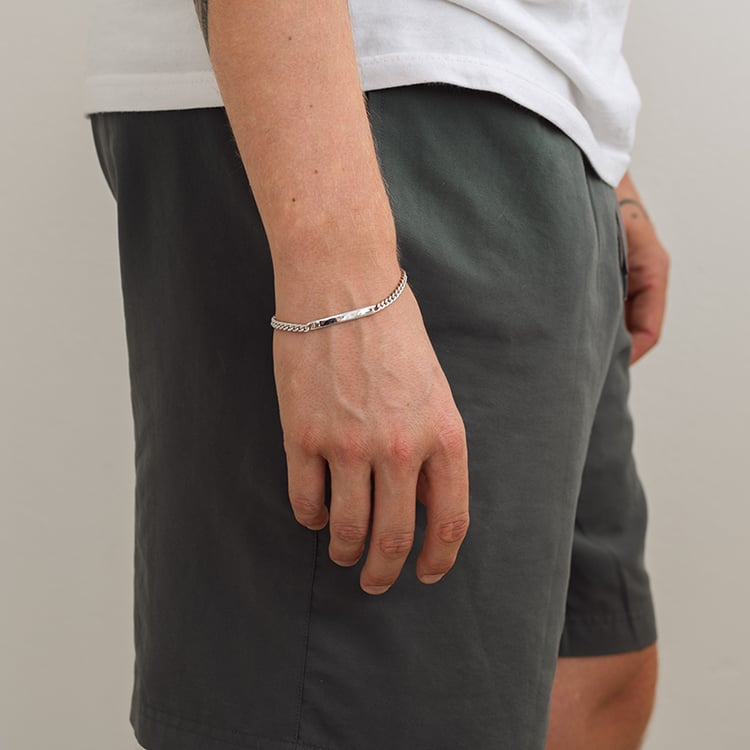 Stříbrný panzer náramek s gravírem dle vaší volby 129913