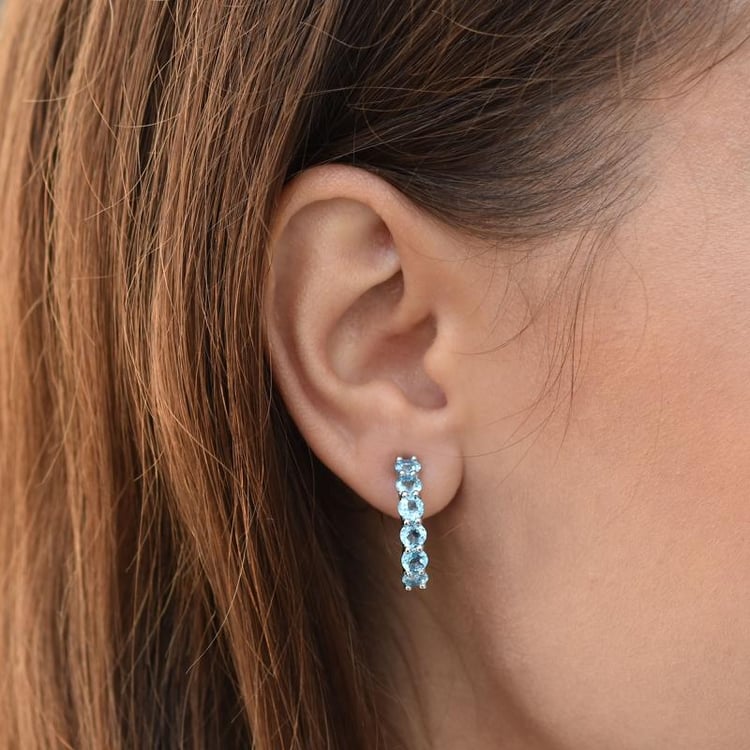 Stříbrné náušnice se švýcarskými topazy 35791