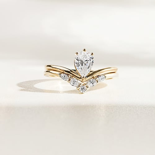 Originální zásnubní set atypických prstýnků s lab-grown diamanty Kristine