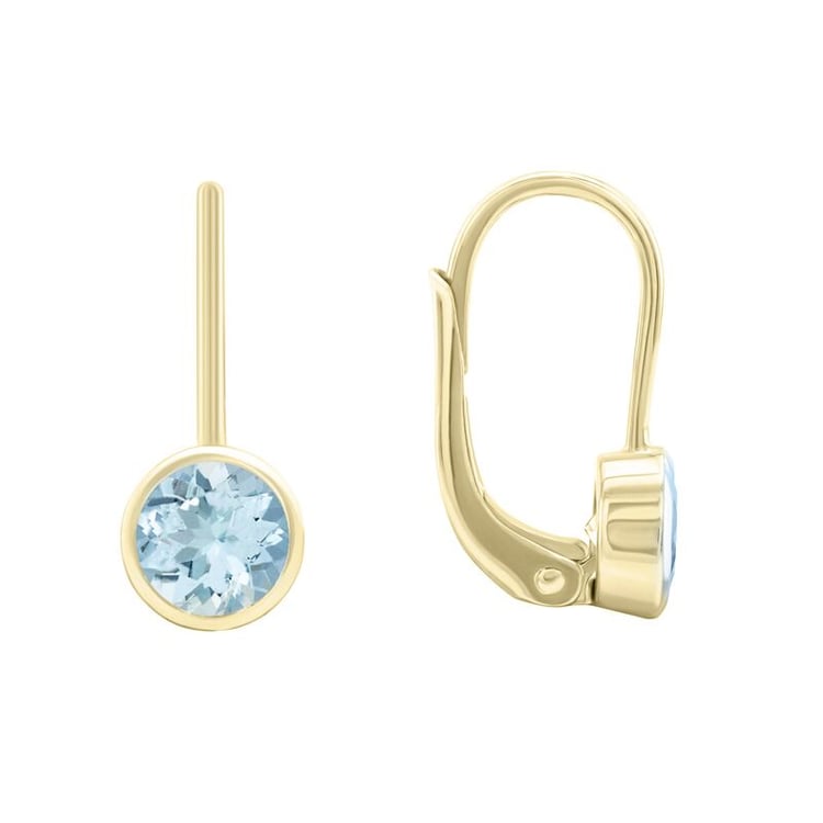 Zlaté visací akvamarínové náušnice 43573