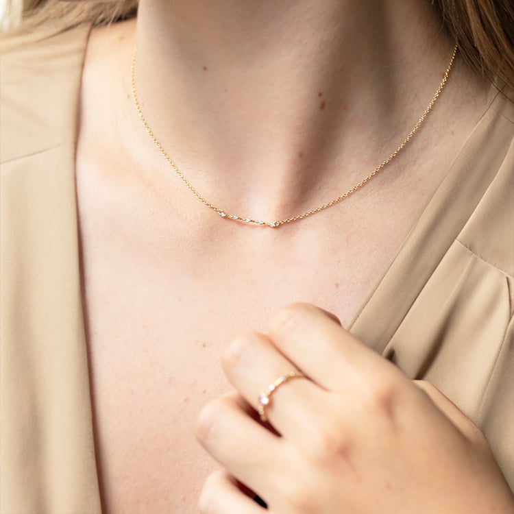 Minimalistický náhrdelník s diamanty Isaac 142833