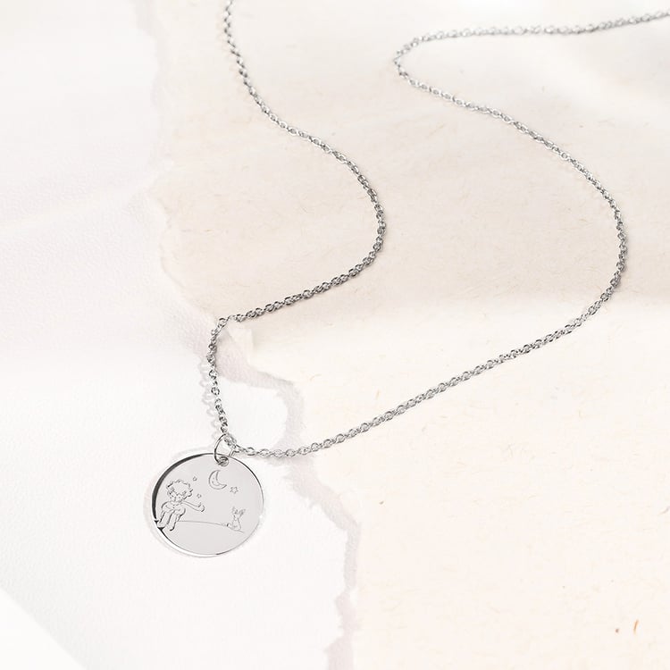 Zlatý přívěsek Malý princ s liškou a gravírem 157473