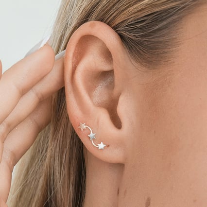 Stříbrné náušnice Stars