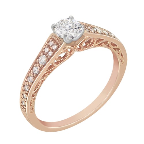 Zásnubní prsten ve stylu vintage s moissanitem a lab-grown diamanty Keran