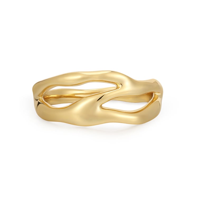 Nepravidelný zlatý prsten Ivy