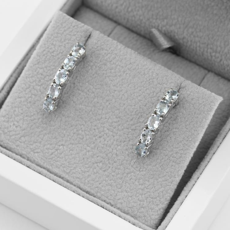 Akvamarínové stříbrné náušnice 49366