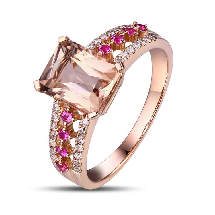 Zlatý prsten s triem drahokamů Samsi