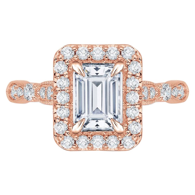 Zlatý zásnubní prsten s emerald diamantem 60555