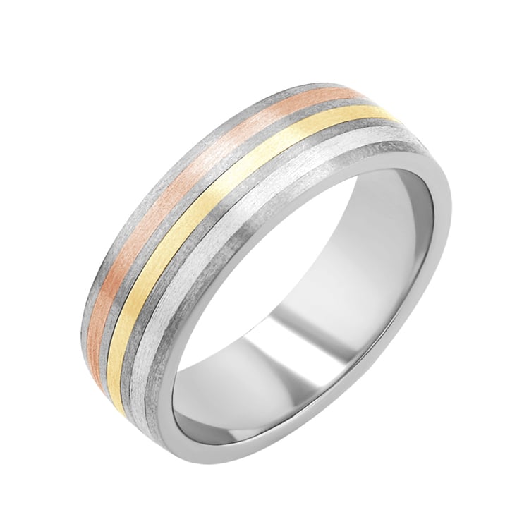 Snubní prsteny z titanu, zlata a stříbra Jabari 135686