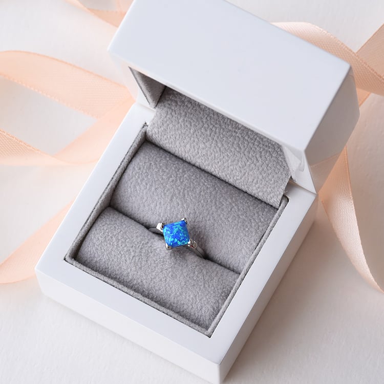 Opálový stříbrný prsten 78517