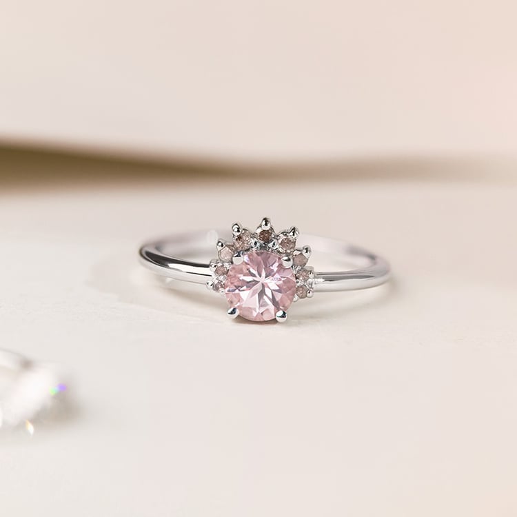 Zlatý minimalistický prsten s morganitem Sonnie 153831