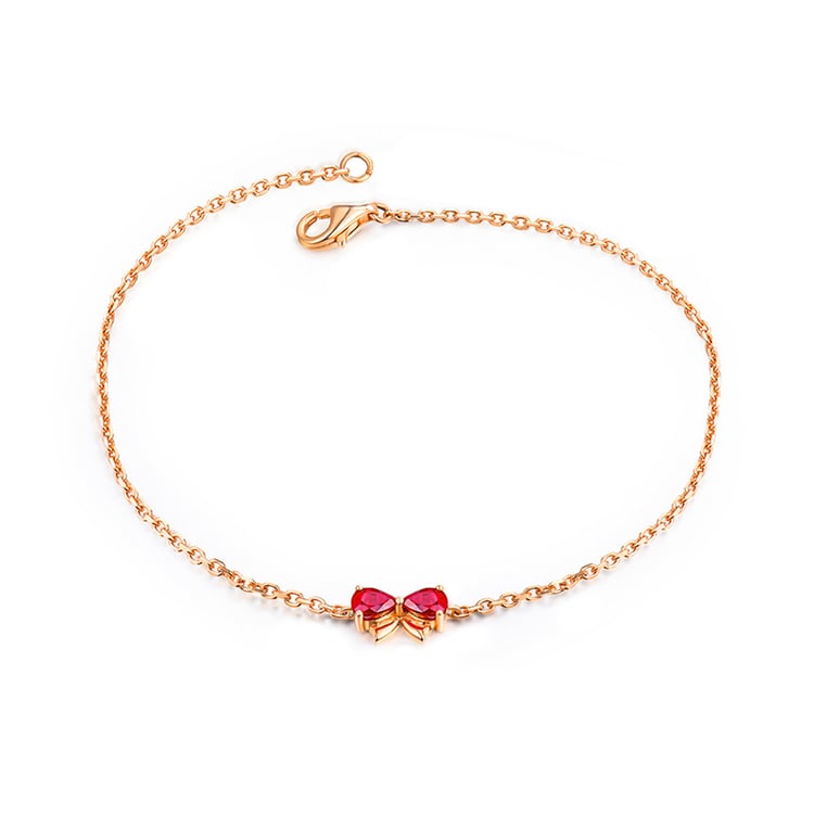 Elegantní zlatý náramek s rubíny Emma