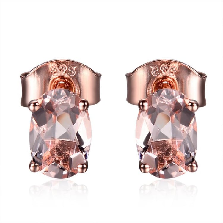 Pozlacené náušnice s oválnými morganity Dairinn