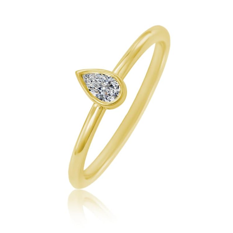 Prsten s pear diamantem 22475