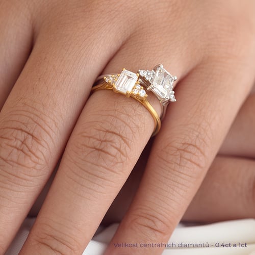 Zásnubní prsten s emerald diamantem Miha